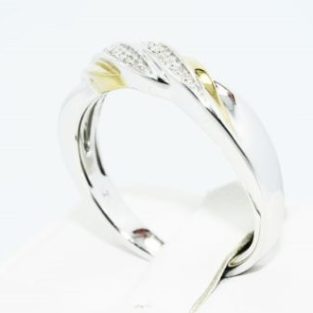 תכשיט לכלה ולערב: טבעת כסף בשיבוץ יהלומים לבנים 11. קרט מידה: 10.75