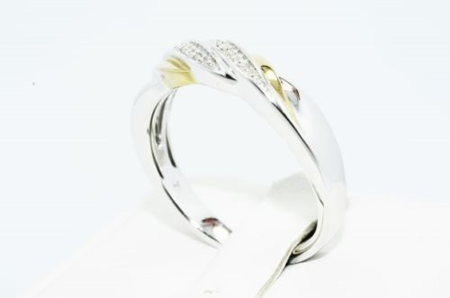 תכשיט לכלה ולערב: טבעת כסף בשיבוץ יהלומים לבנים 11. קרט מידה: 10.75