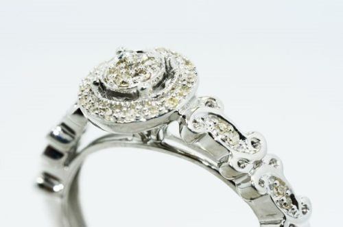 תכשיט לכלה ולערב: טבעת כסף בשיבוץ יהלומים לבנים מידה: 7.25